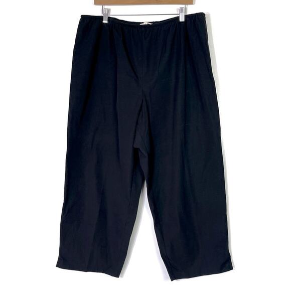 Eileen Fisher Black Cropped Pants Side Zip 3X - Picture 1 of 6